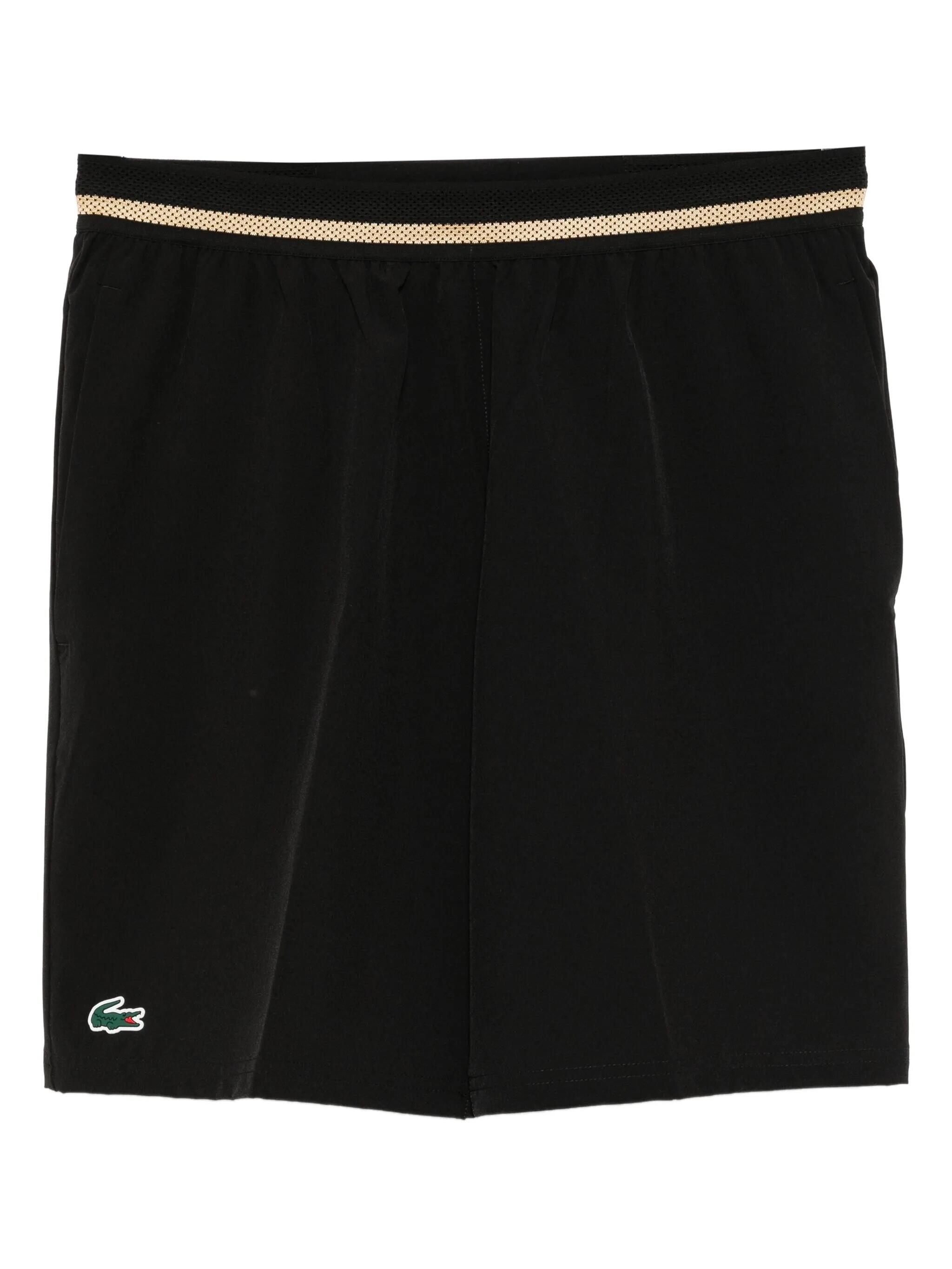 LACOSTE Lacoste Djokovic Men's Shorts black with gold accents, tennis and padel