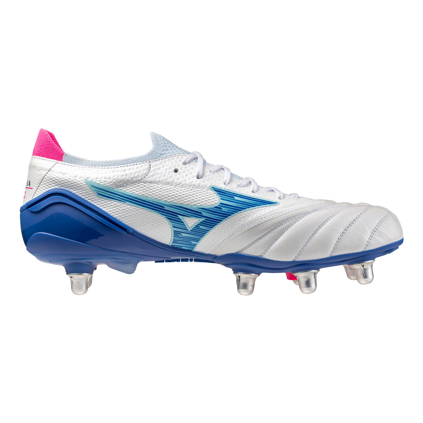 Crampons Mizuno Morelia Neo IV B Elite SI bianco e blu 3/5