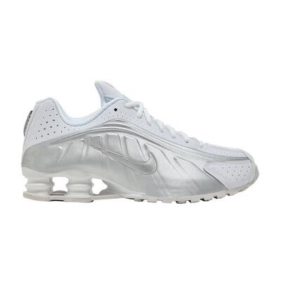 Nike Shox R4 White Bright Crimson Metallic Silver
