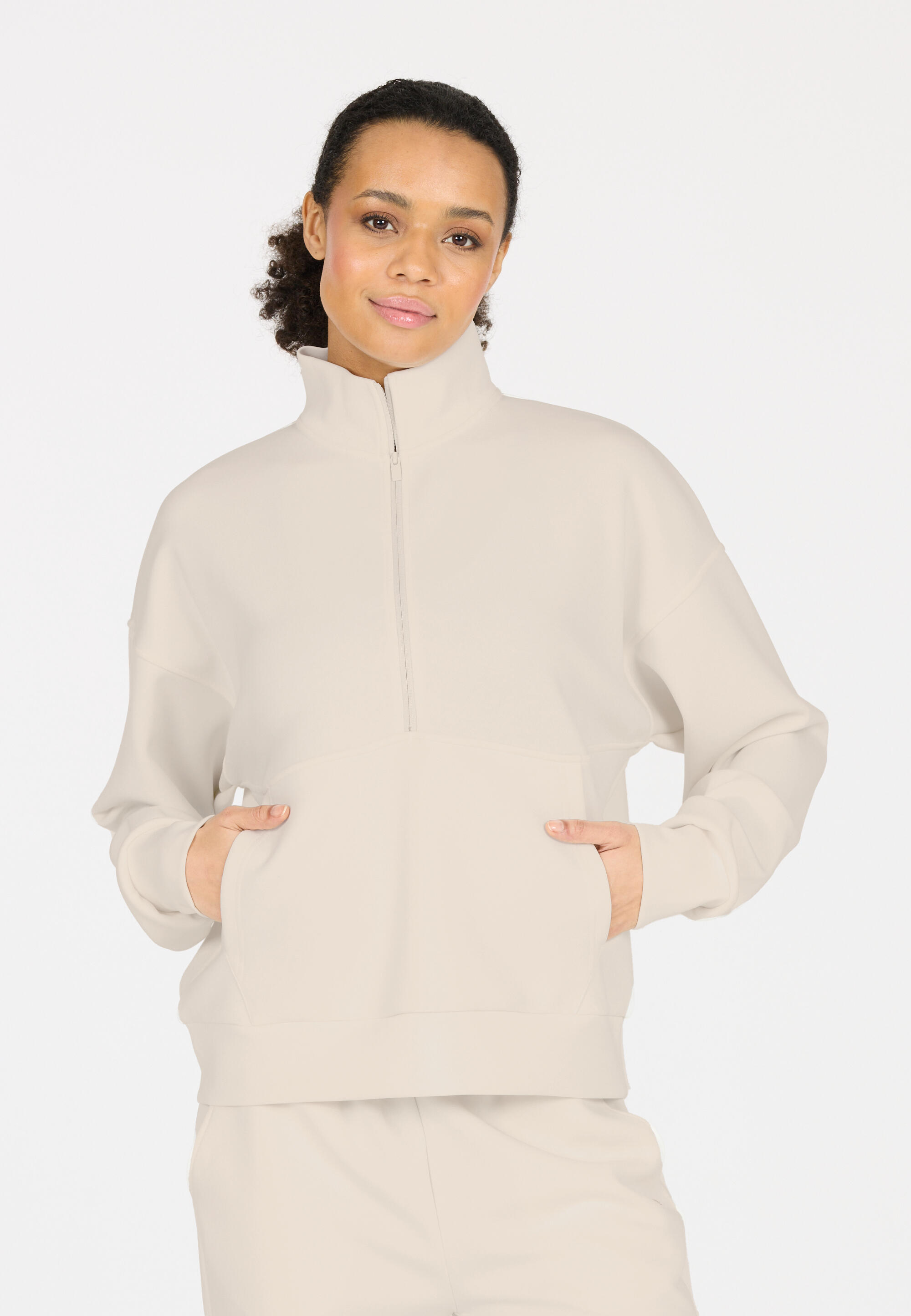 Felpa donna mezza zip Athlecia Jillnana 4/6