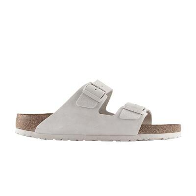 Birkenstock Arizona Soft Footbed Suede Antique White