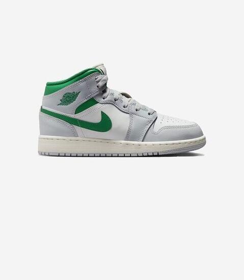 Jordan 1 Mid White Pure Platinum Pine Green (GS)