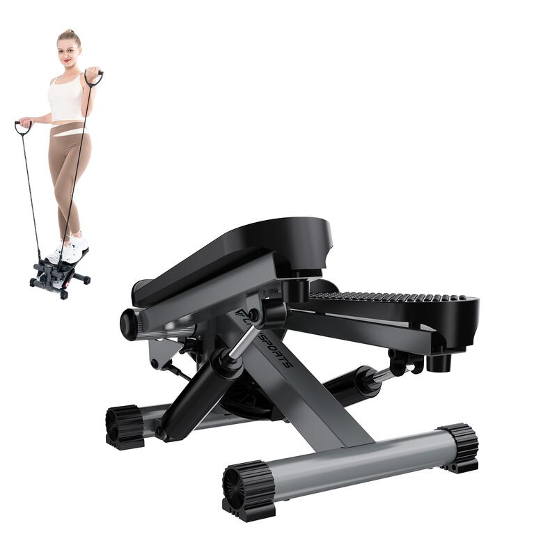 Citysports - Stepper Avec Bandes Élastiques, Mini Stepper Avec Compteur, Fitness Appartement - Stepper - Gris|noir - Taille Unique - Decathlon