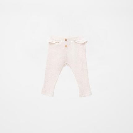 Pantalón de bebé con volantes rosa