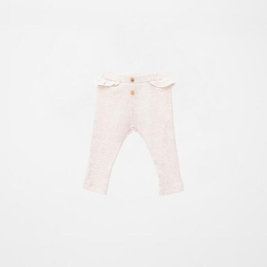 Pantalón de bebé con volantes rosa