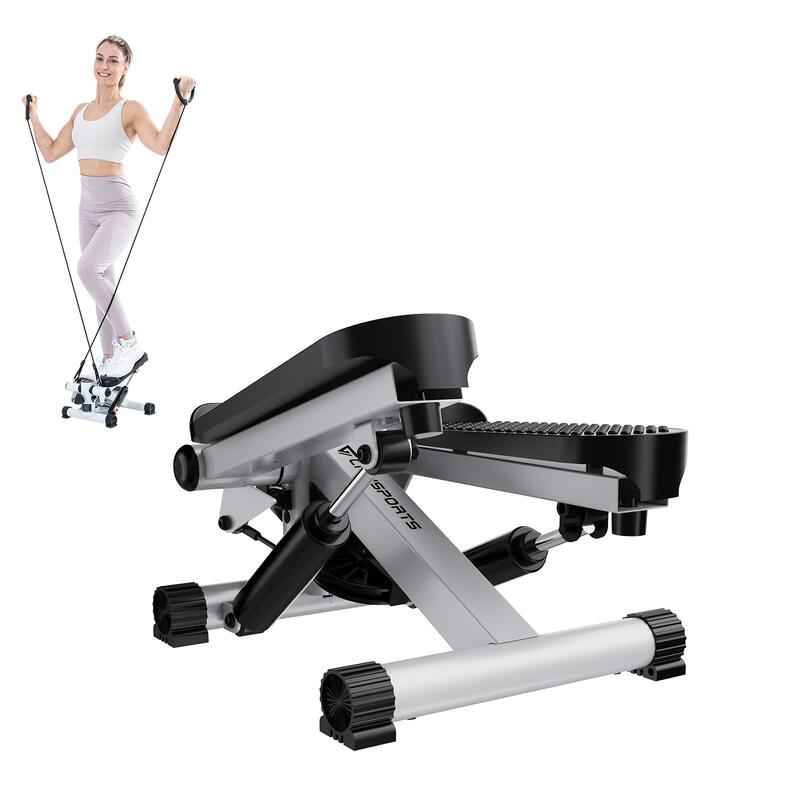 Citysports - Stepper Avec Bandes Élastiques, Mini Stepper Avec Compteur, Fitness Appartement - Stepper - Blanc|noir - Taille Unique - Decathlon