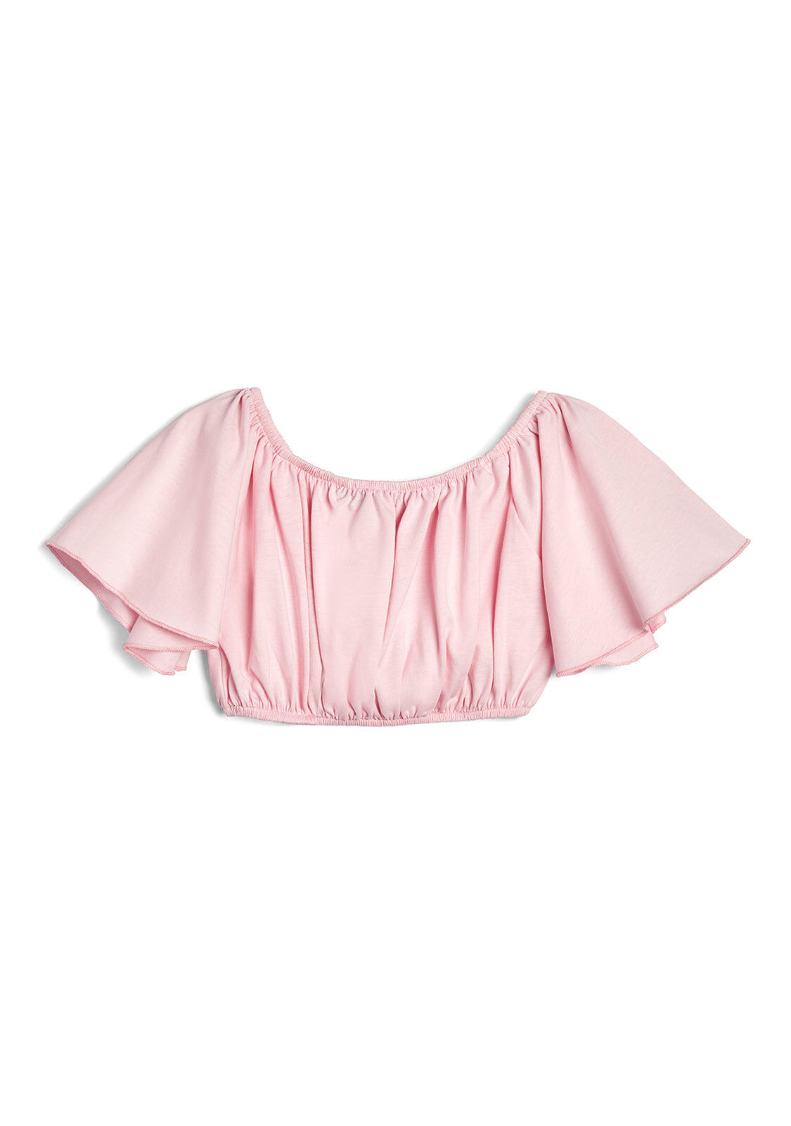 Camiseta de Niña Con Volantes Rosa 2/5