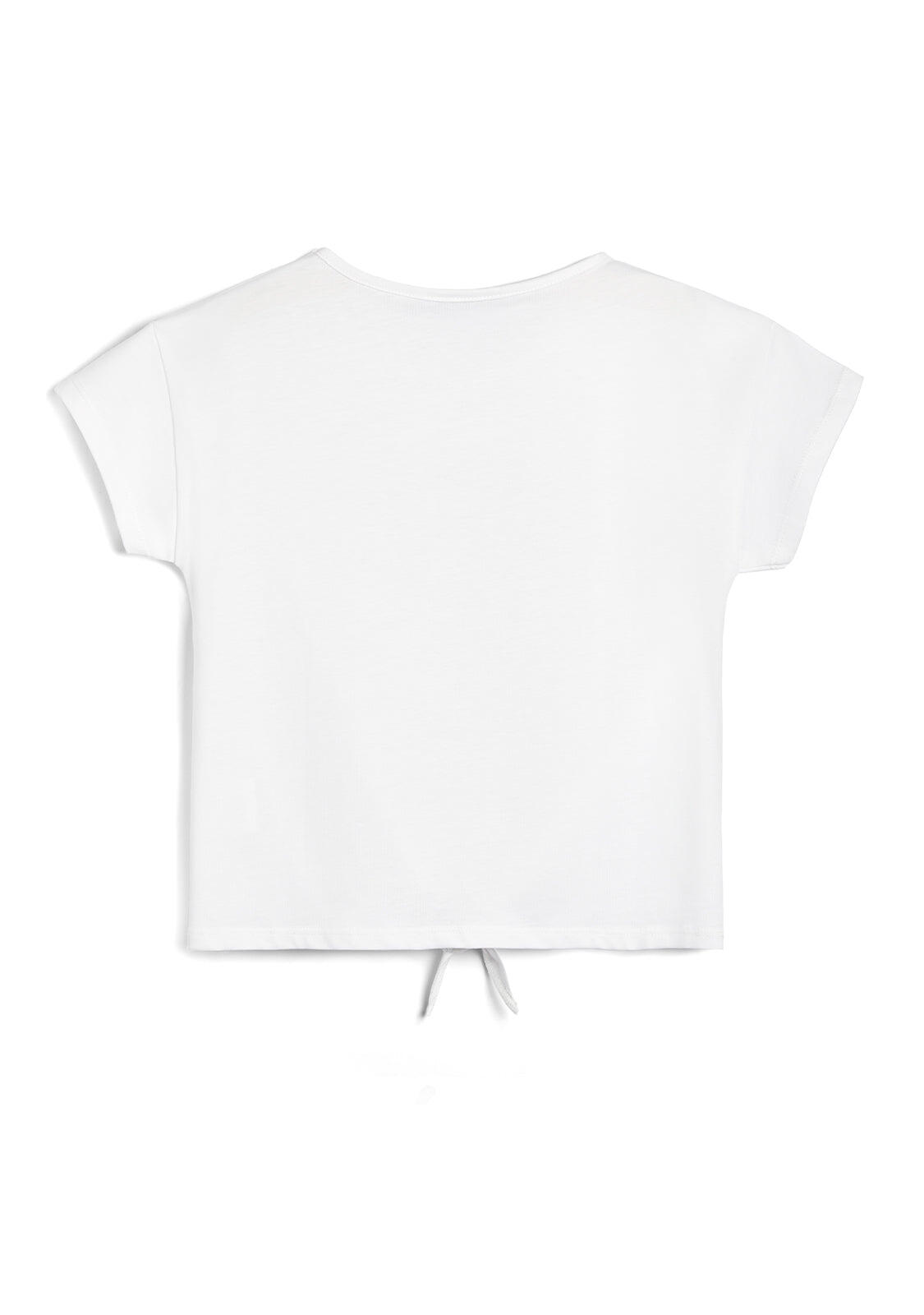 Camiseta de Niña con Logo Frontal en Blanco 2/3