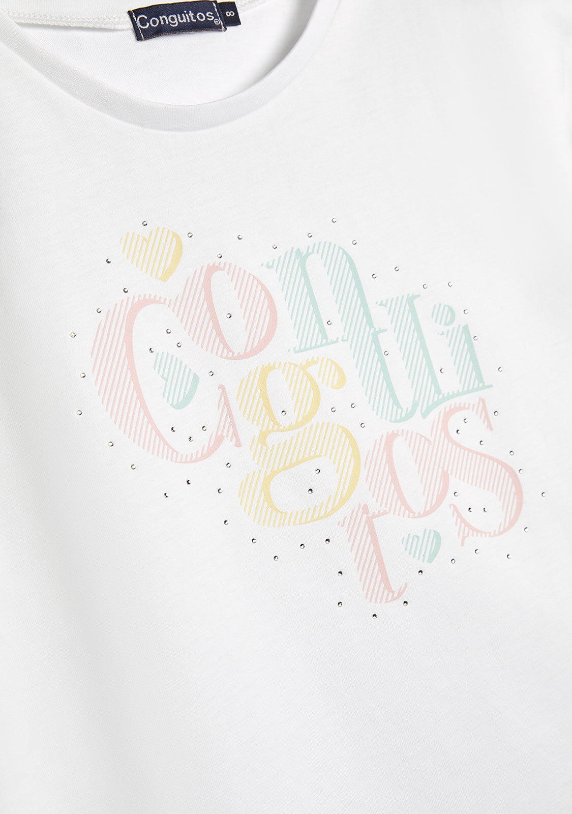 Camiseta de Niña de Algodón en Blanco 3/5