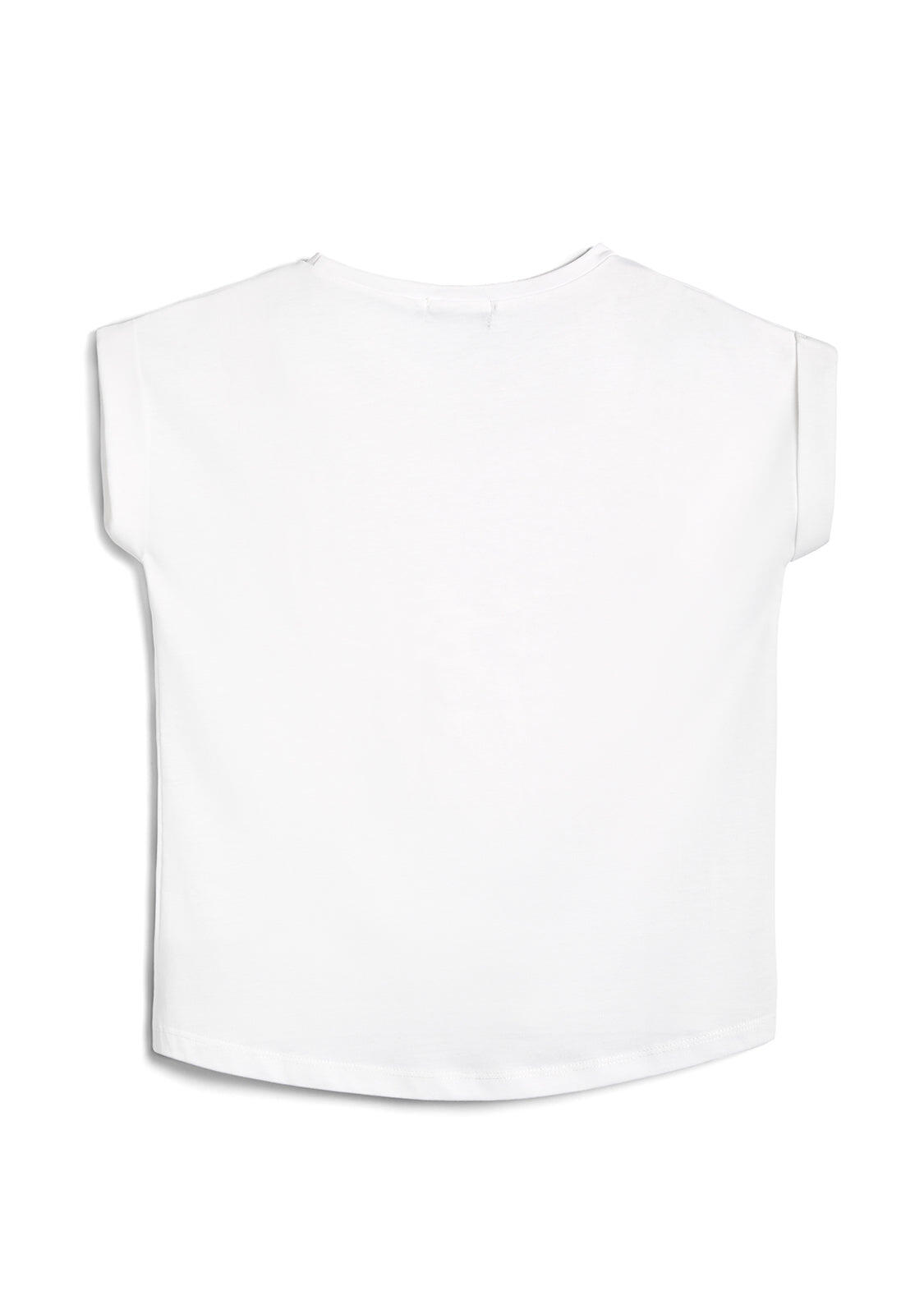 Camiseta de Niña de Algodón en Blanco 2/5