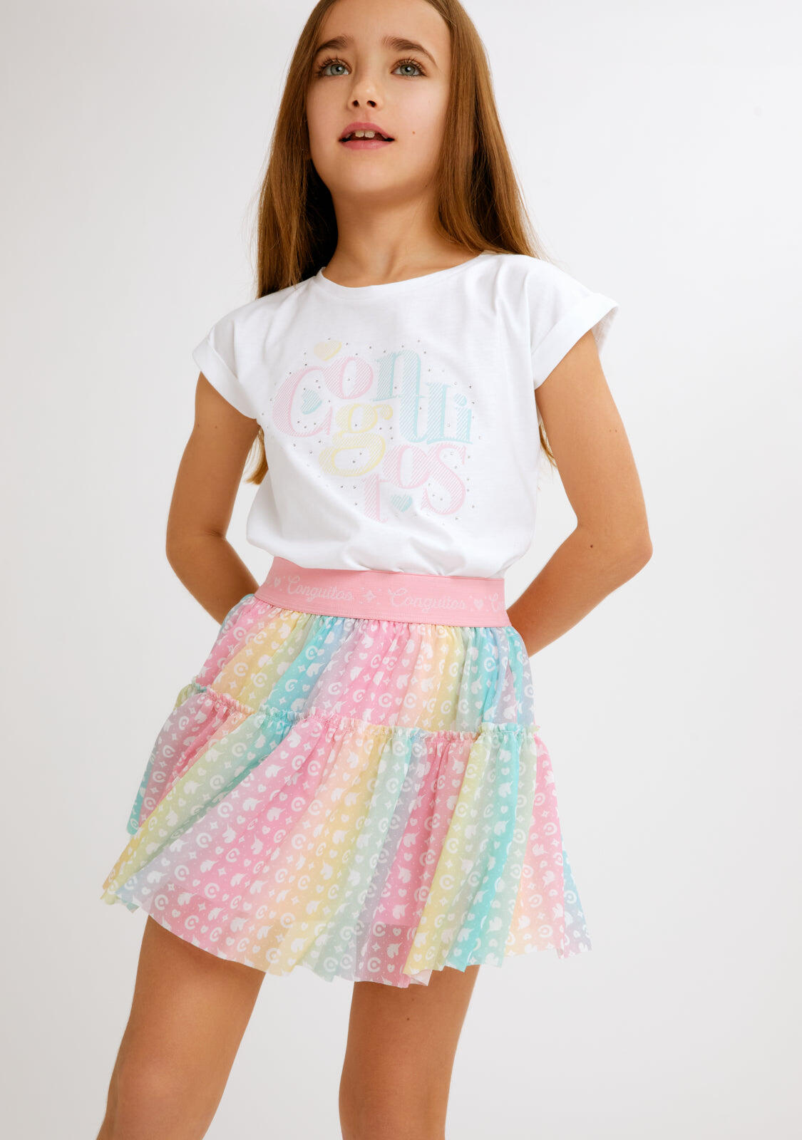 Falda de Niña Estampado Multicolor 4/5