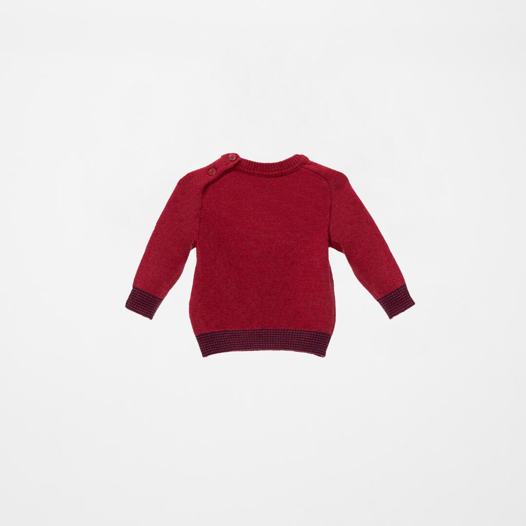Jersey bebé de punto rojo con oso bordado | Dr. Kid by Charanga 2/2