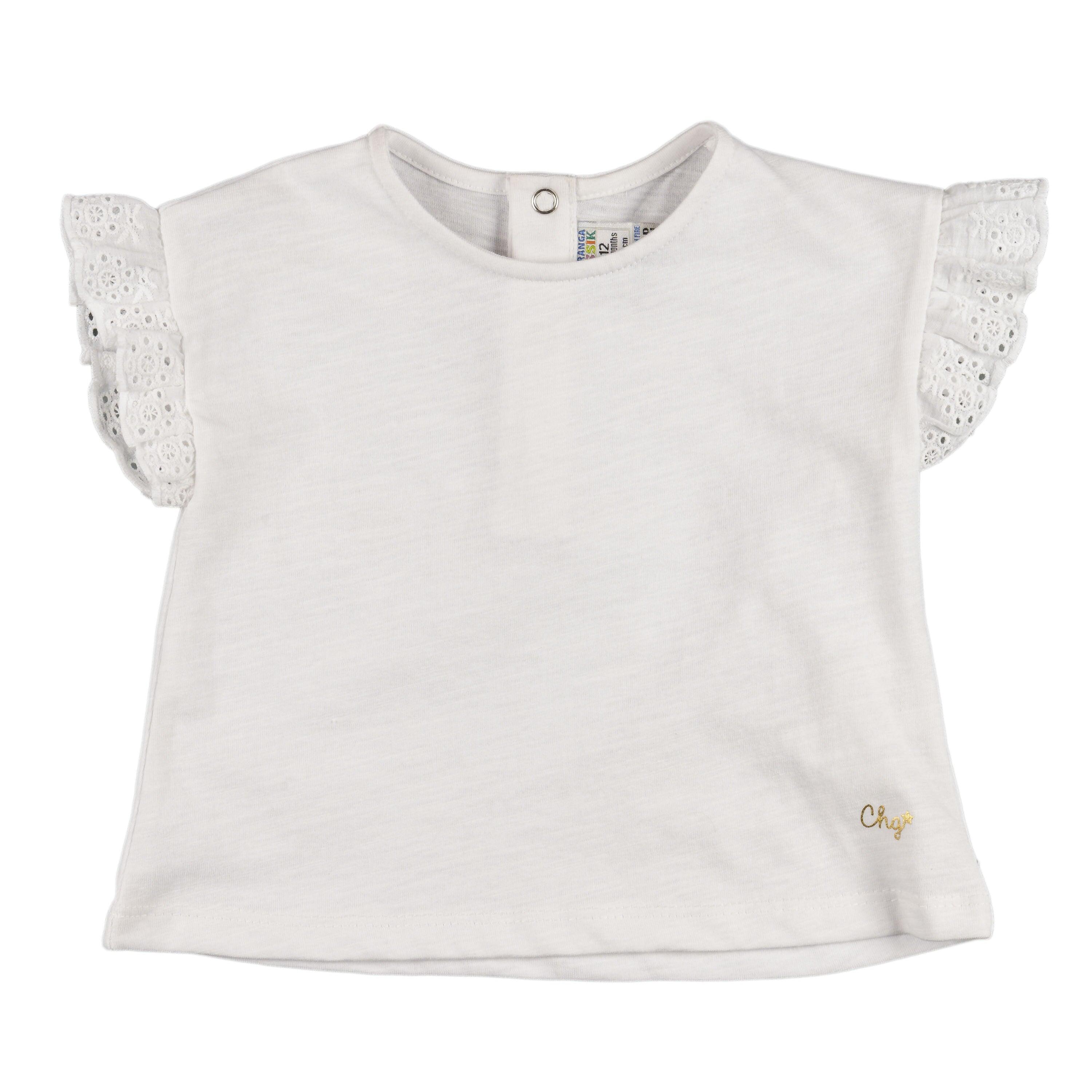 Camiseta branca infantil com mangas 2/5