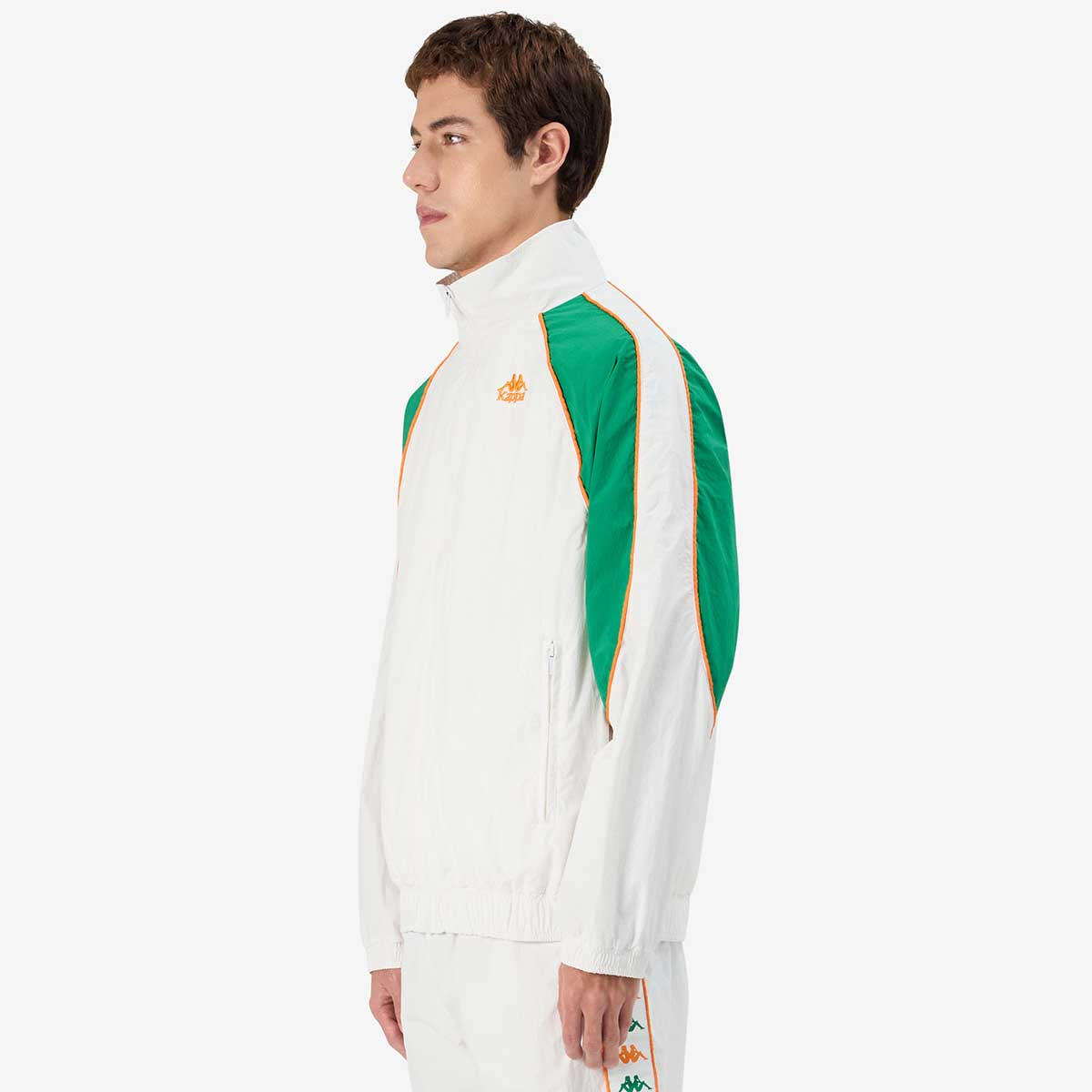Felpa da uomo in poliammide bianco da streetwear sportivo 5/7