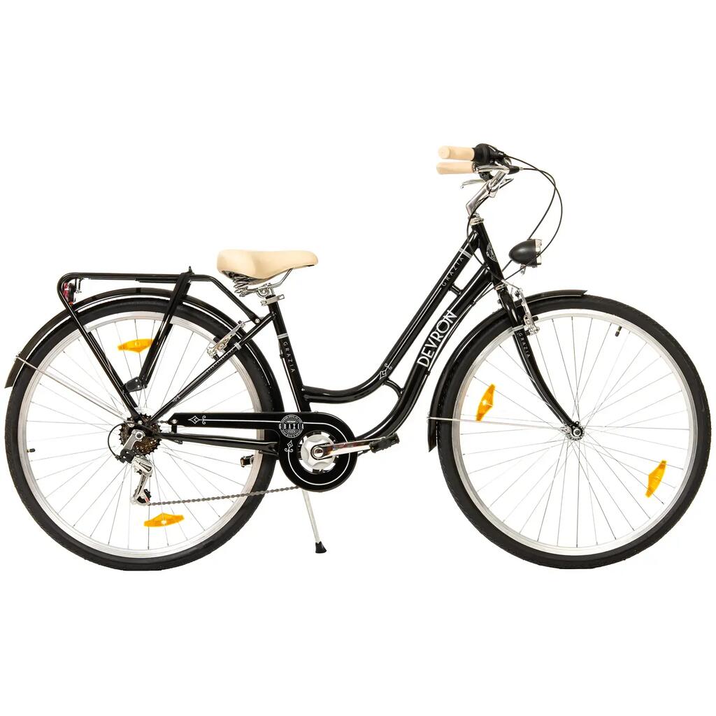 Devron Grazia 6s Retro stadsfiets - 28 inch, L, zwart