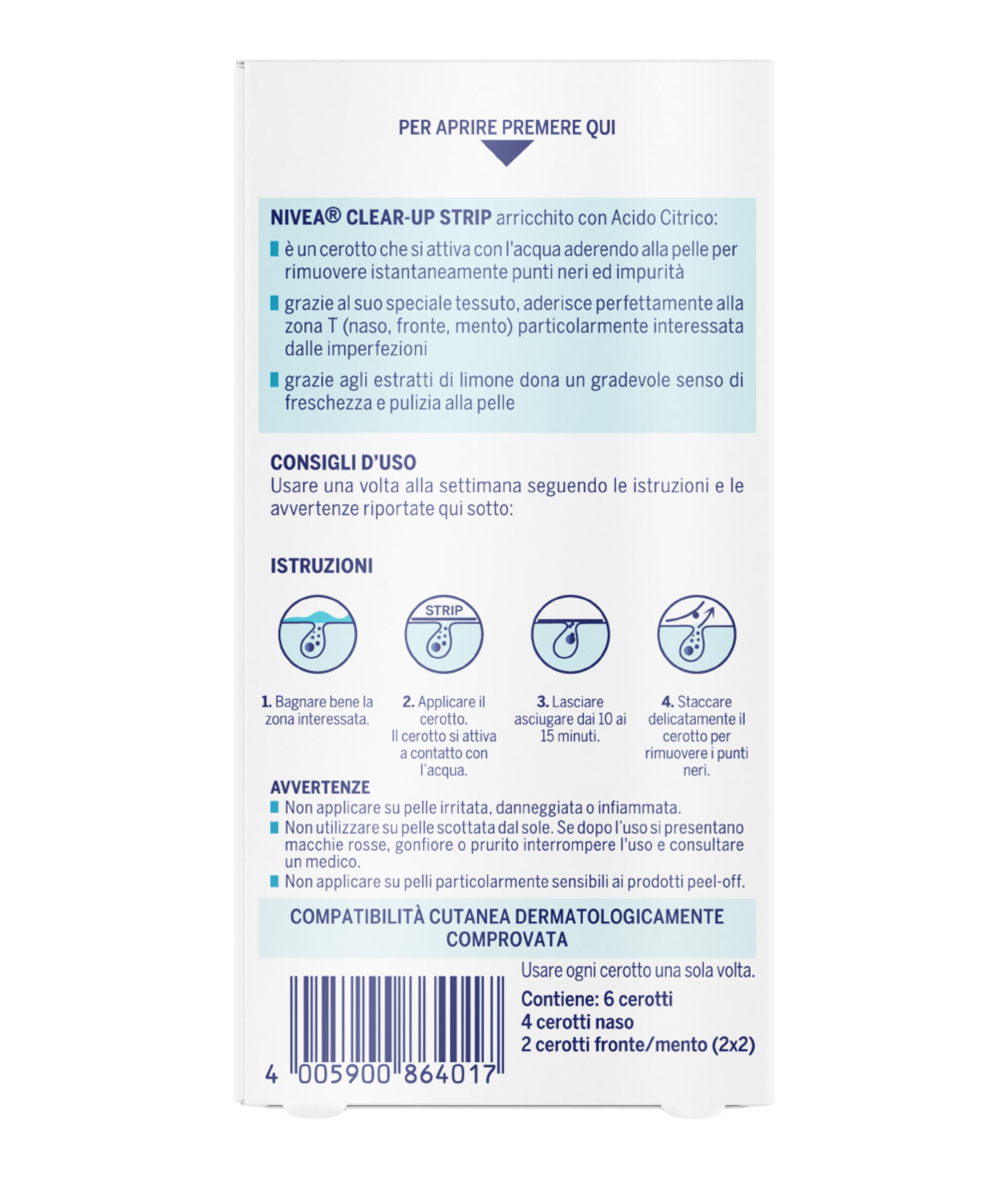 NIVEA Strisce Clear-up NFC per la Zona T - 6 Pezzi 5/5