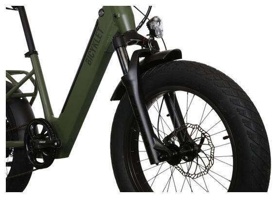 Vélo Cargo Shortail Électrique Bicyklet Shimano Altus 7V 670 Wh 20'' Vert Kaki 7/7