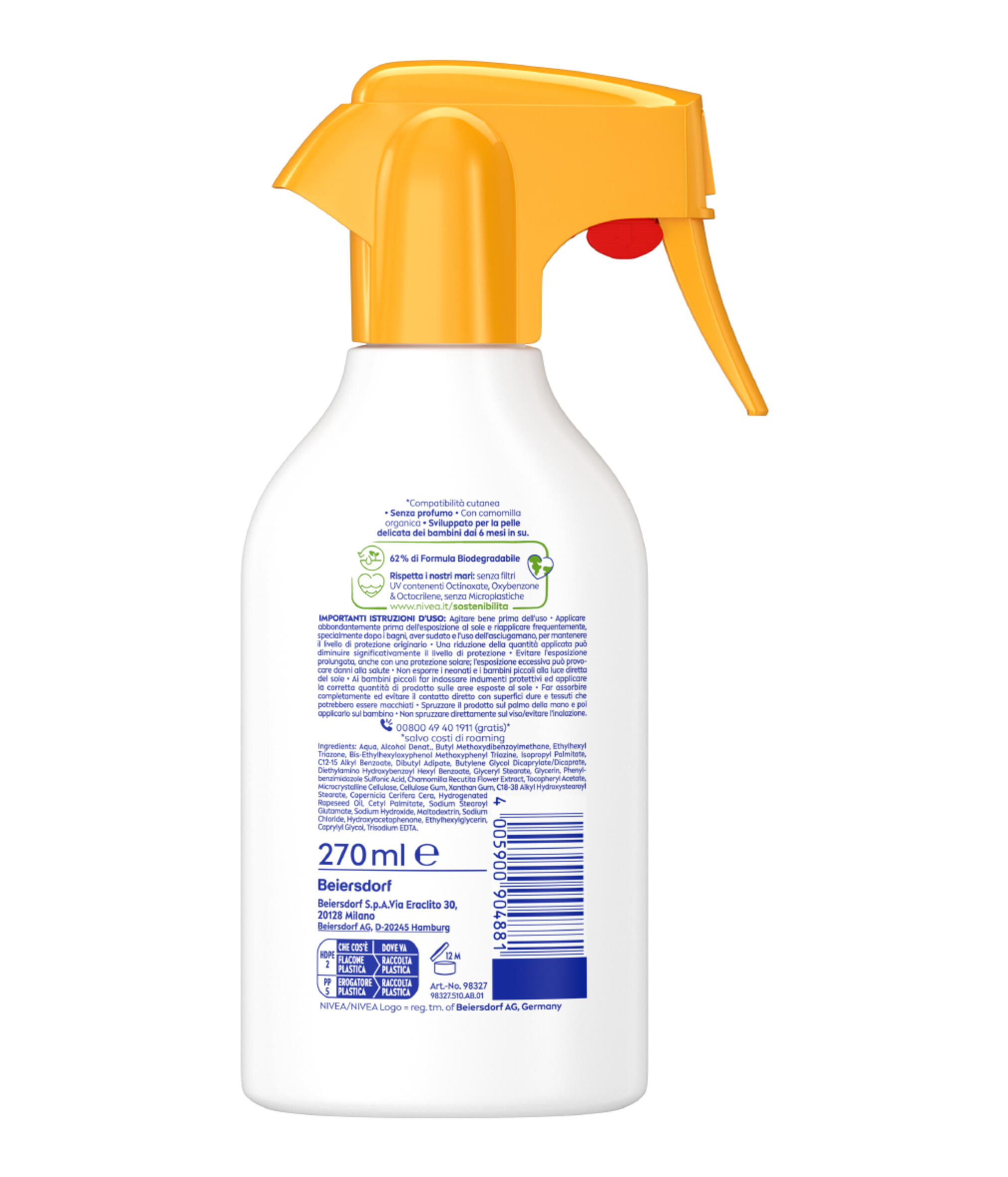 Nivea Nsun Kids Protezione Sensibile Solare Fp50+ 270Ml 4/4