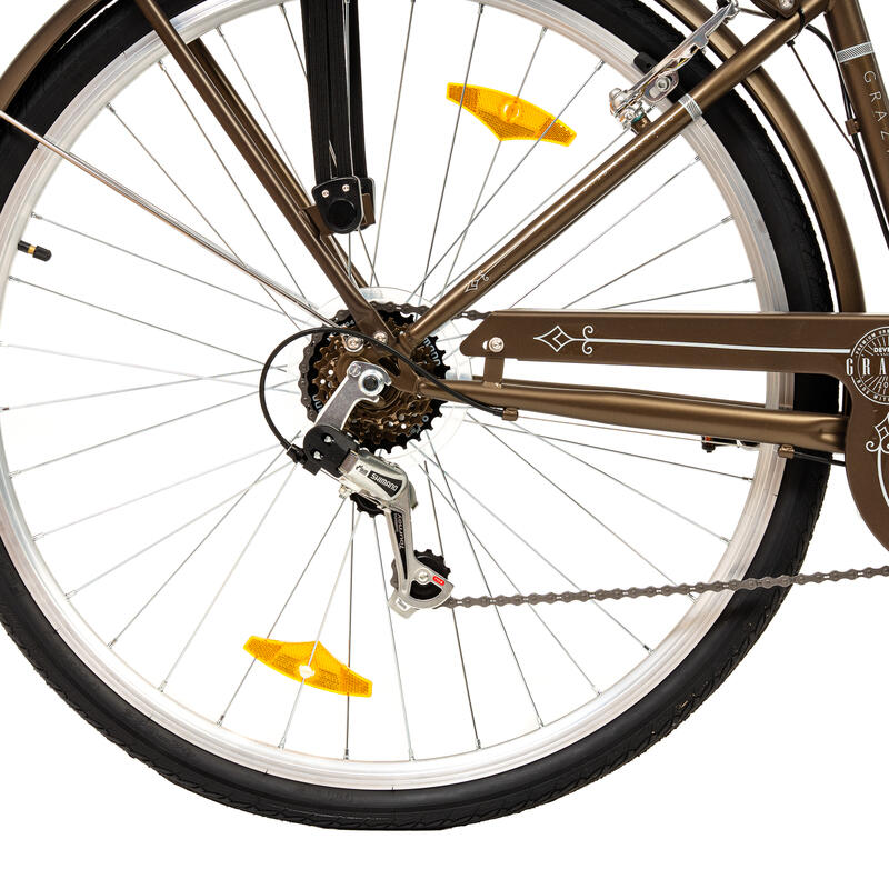 Devron Grazia 6s Retro - Bicicletă oraș 28", M, maro