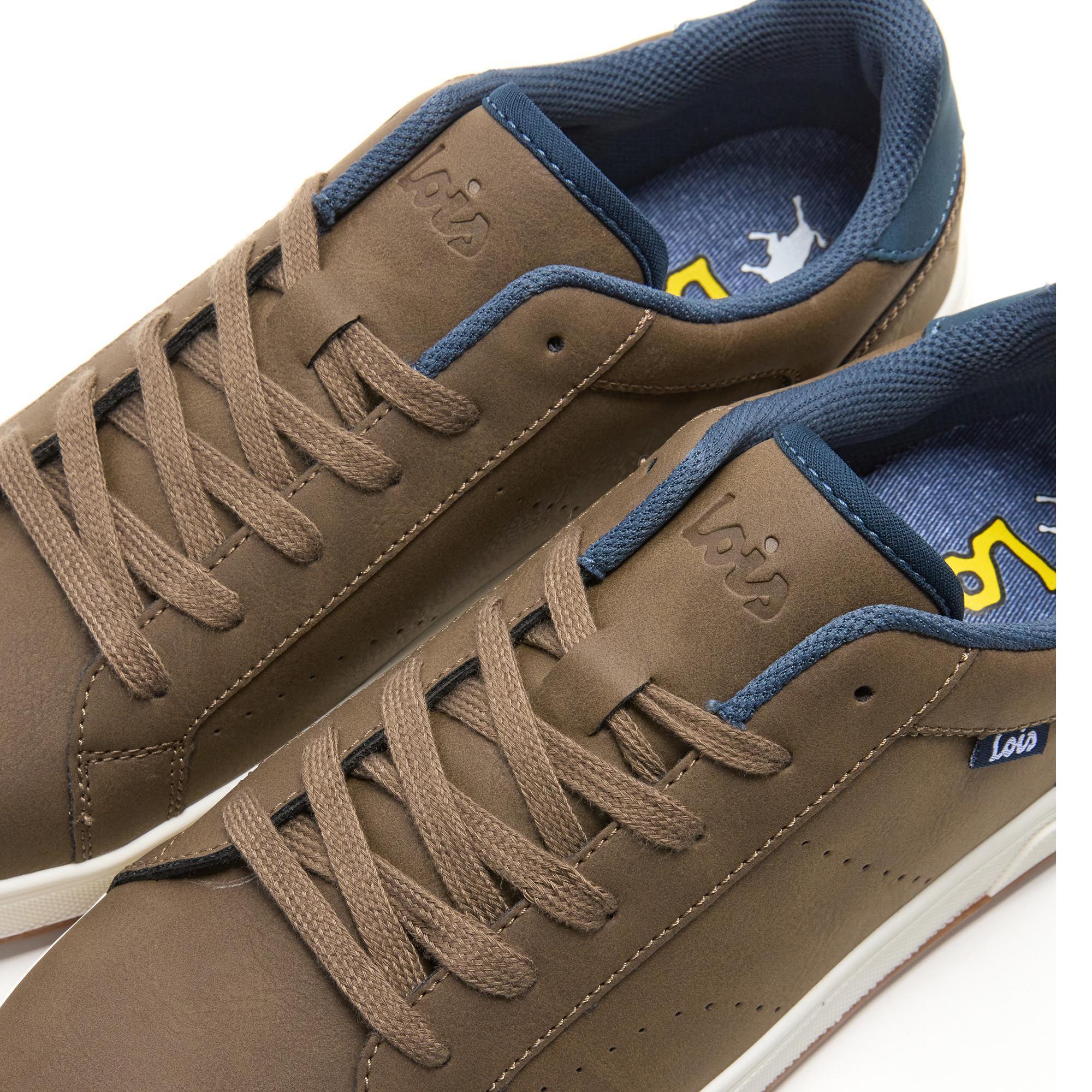 Zapatillas Lois Hombre 64489 Marrones con Cordones 5/5
