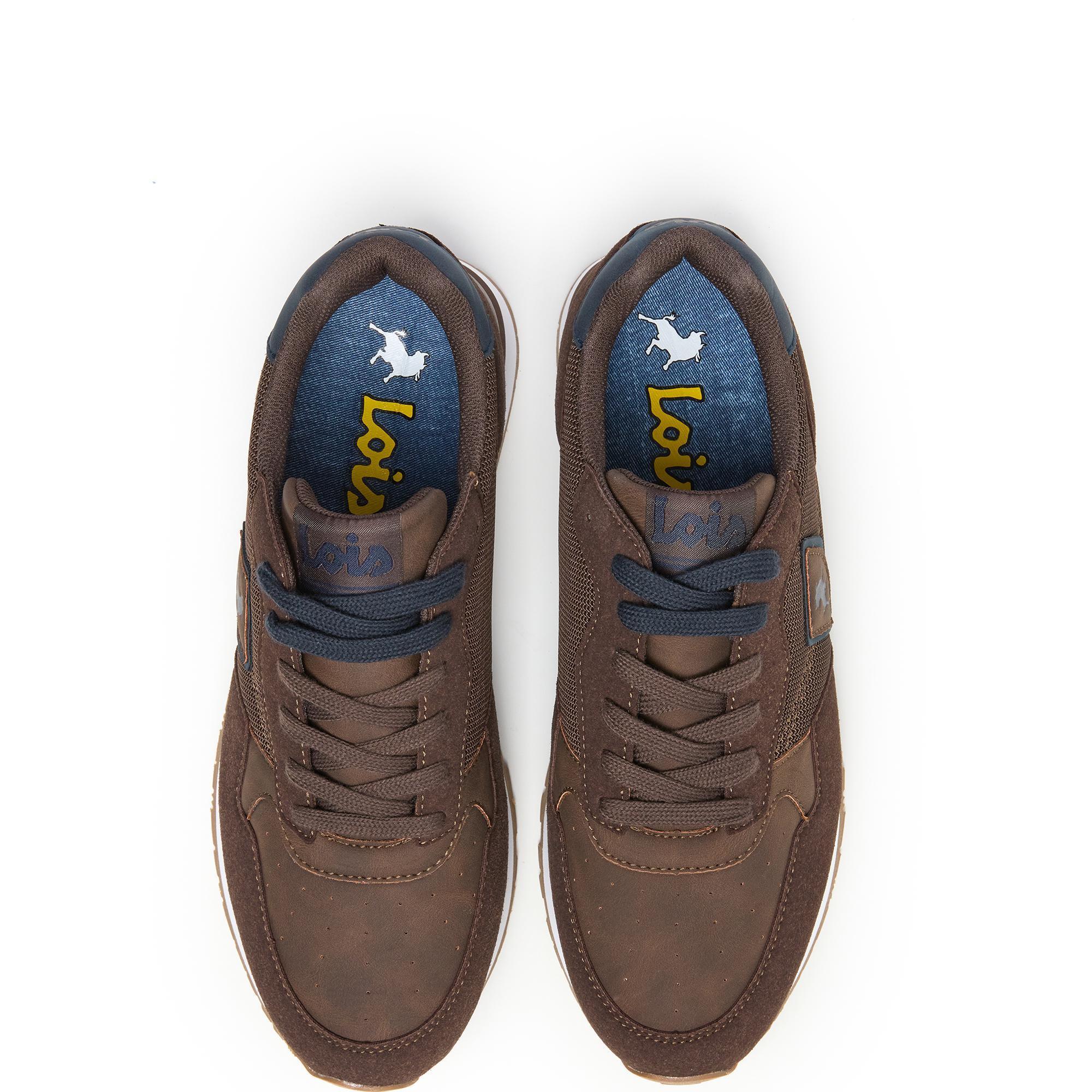 Zapatillas Lois Hombre 64480 Marrones con Cordones 4/5