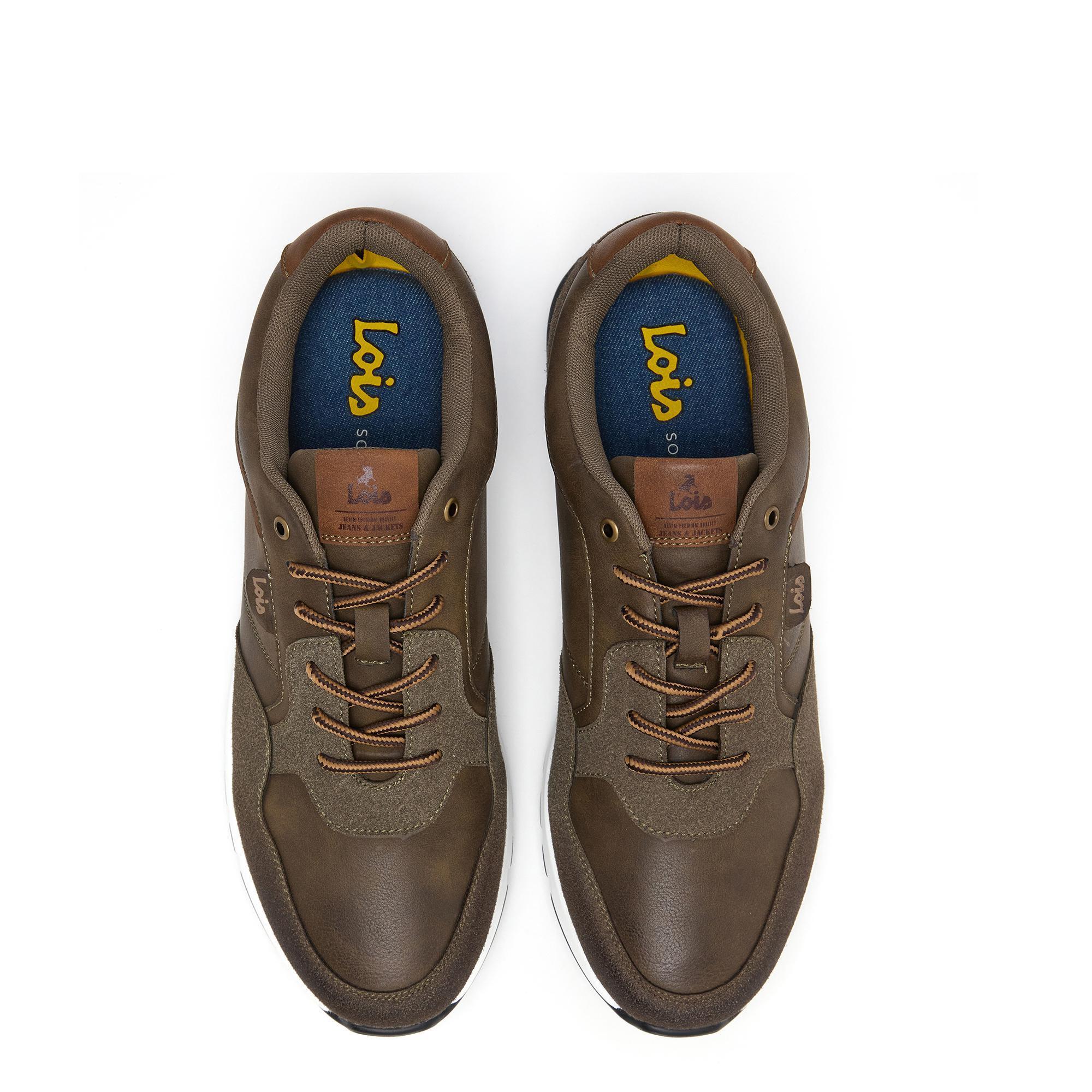 Zapatillas Lois Hombre 64497 Marrones con Cordones 4/5