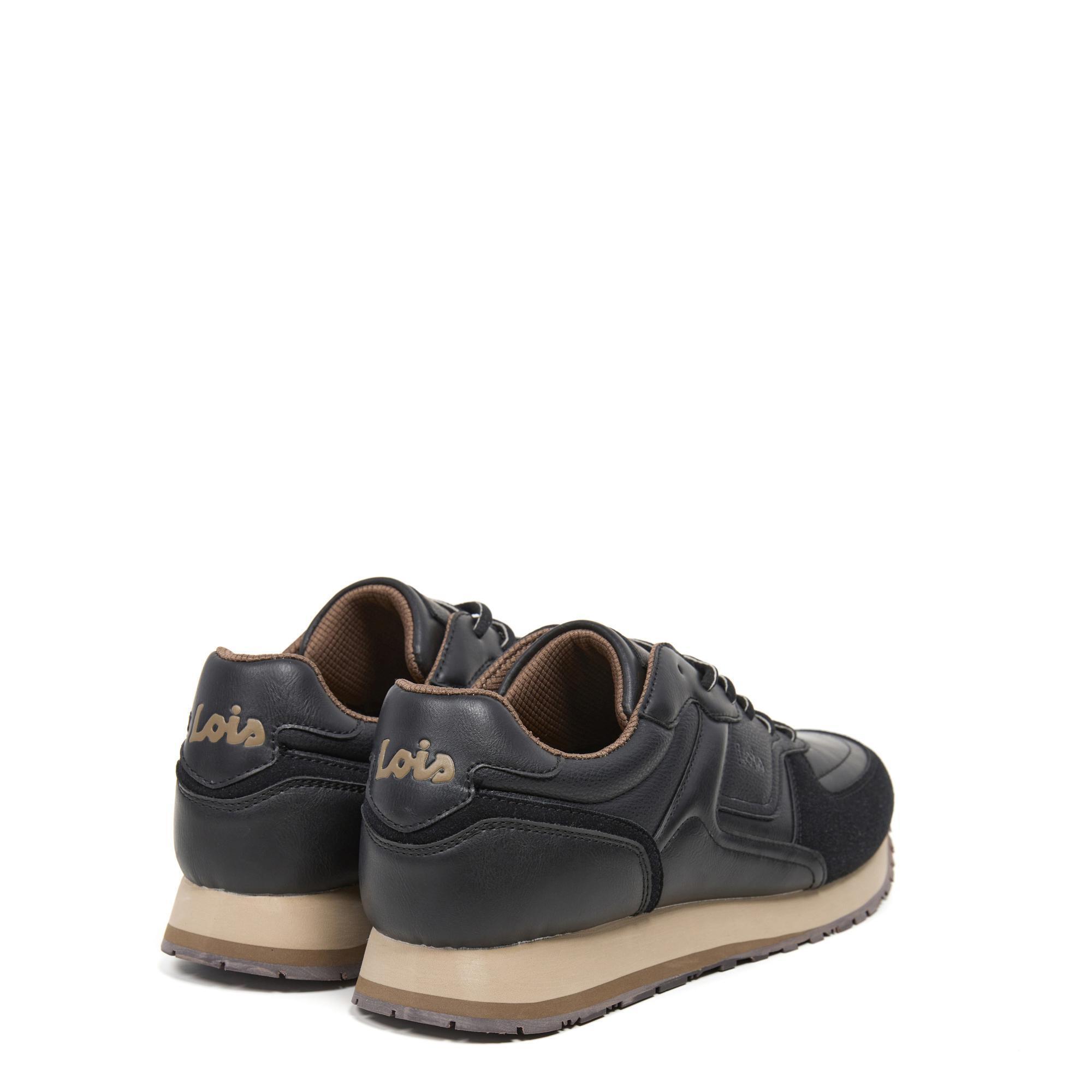 Zapatillas Lois Hombre 64495 Negras con Cordones 3/5