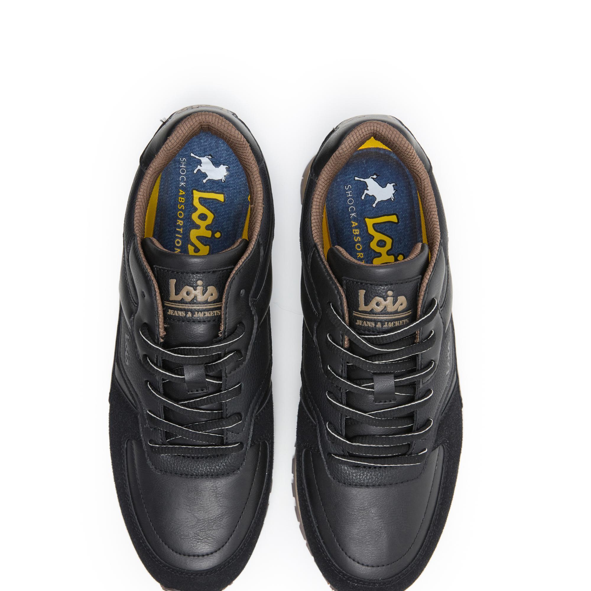 Zapatillas Lois Hombre 64495 Negras con Cordones 4/5