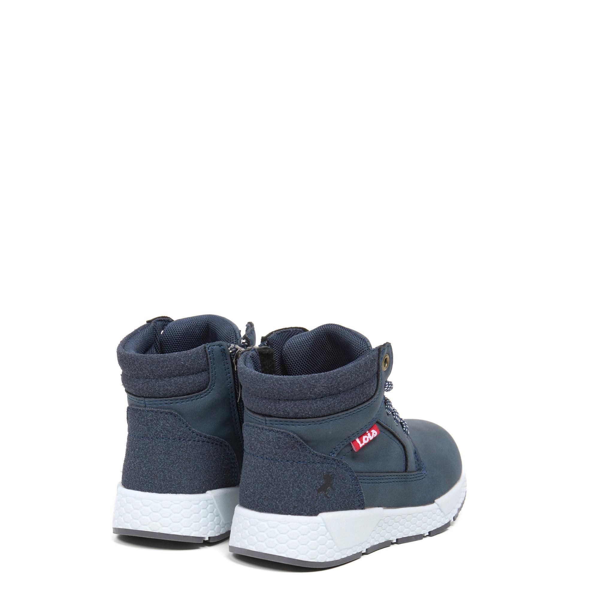 Botines Lois Niño 46259 Azul Marino Cremallera y Cordones 3/5