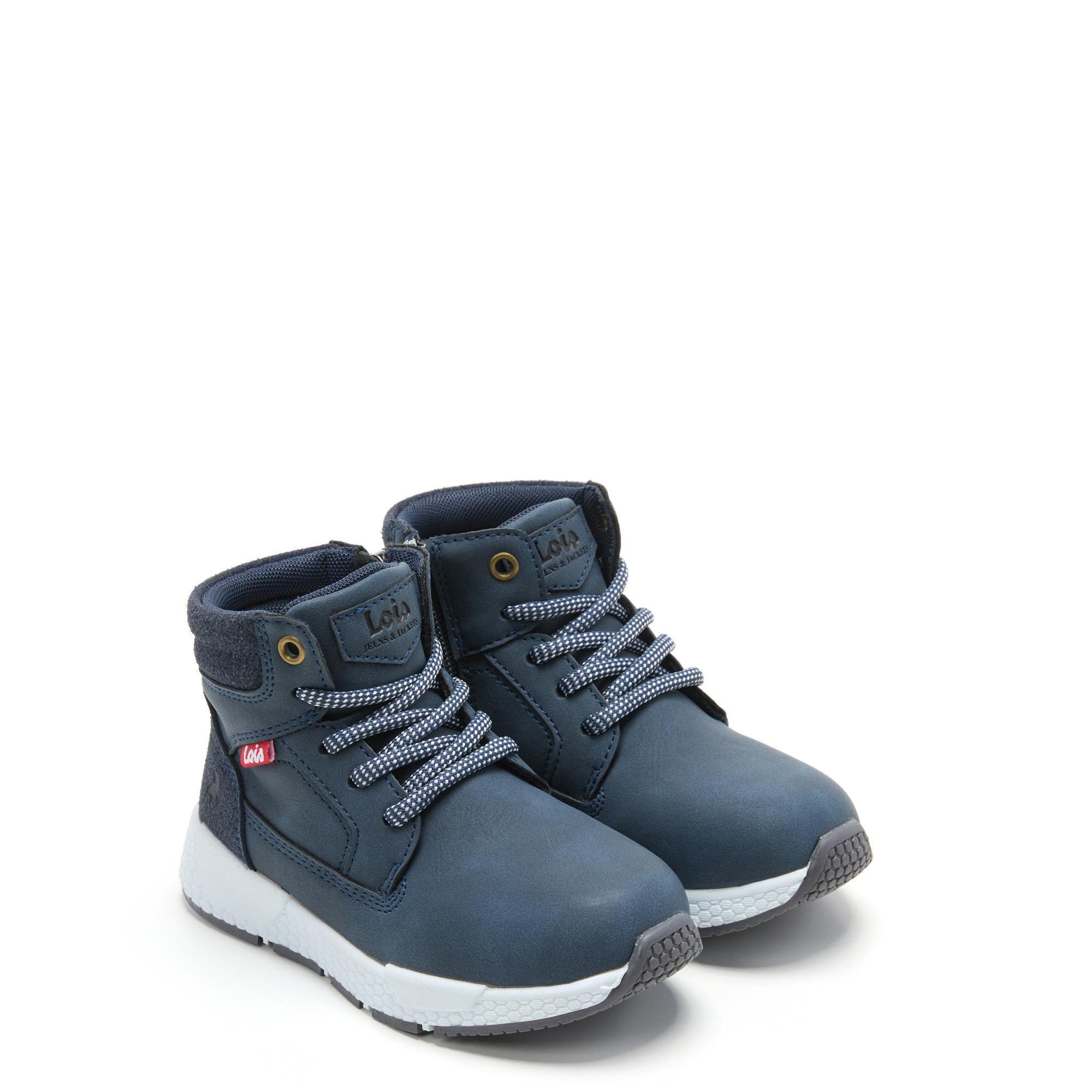 Botines Lois Niño 46259 Azul Marino Cremallera y Cordones 2/5
