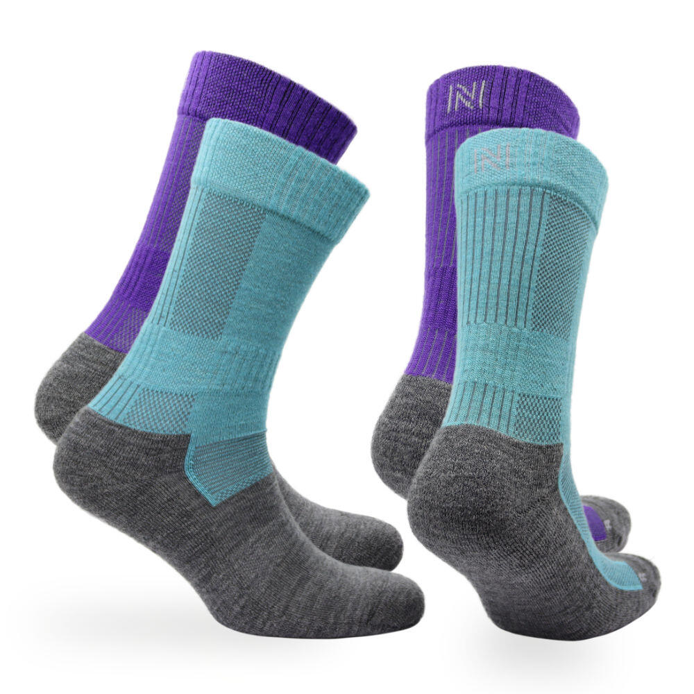 Norfolk - 2 Paires - Chaussettes Randonnée 60% Laine Mérinos - Anti-ampoules Leonardo - Chaussettes - Violet - 35/38 - Decathlon