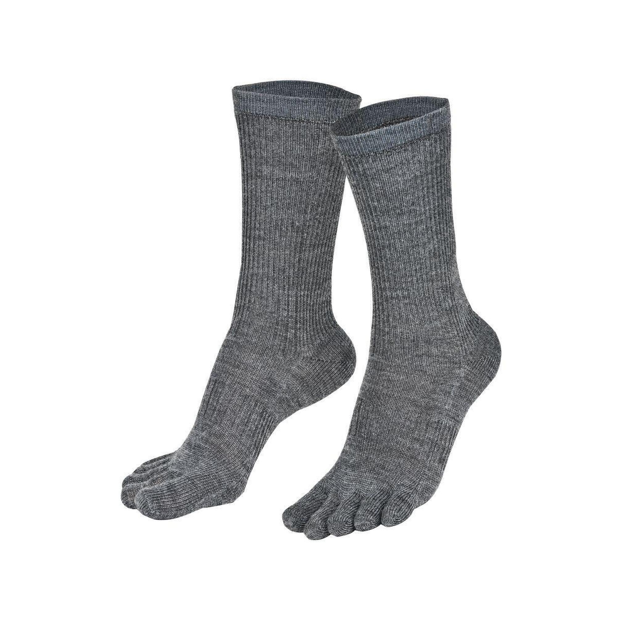 Norfolk - Chaussettes À Orteils Laine Mérinos 56% - Anti Ampoules - Randonnée - Bruges - Chaussettes - Gris - 43/46 - Decathlon