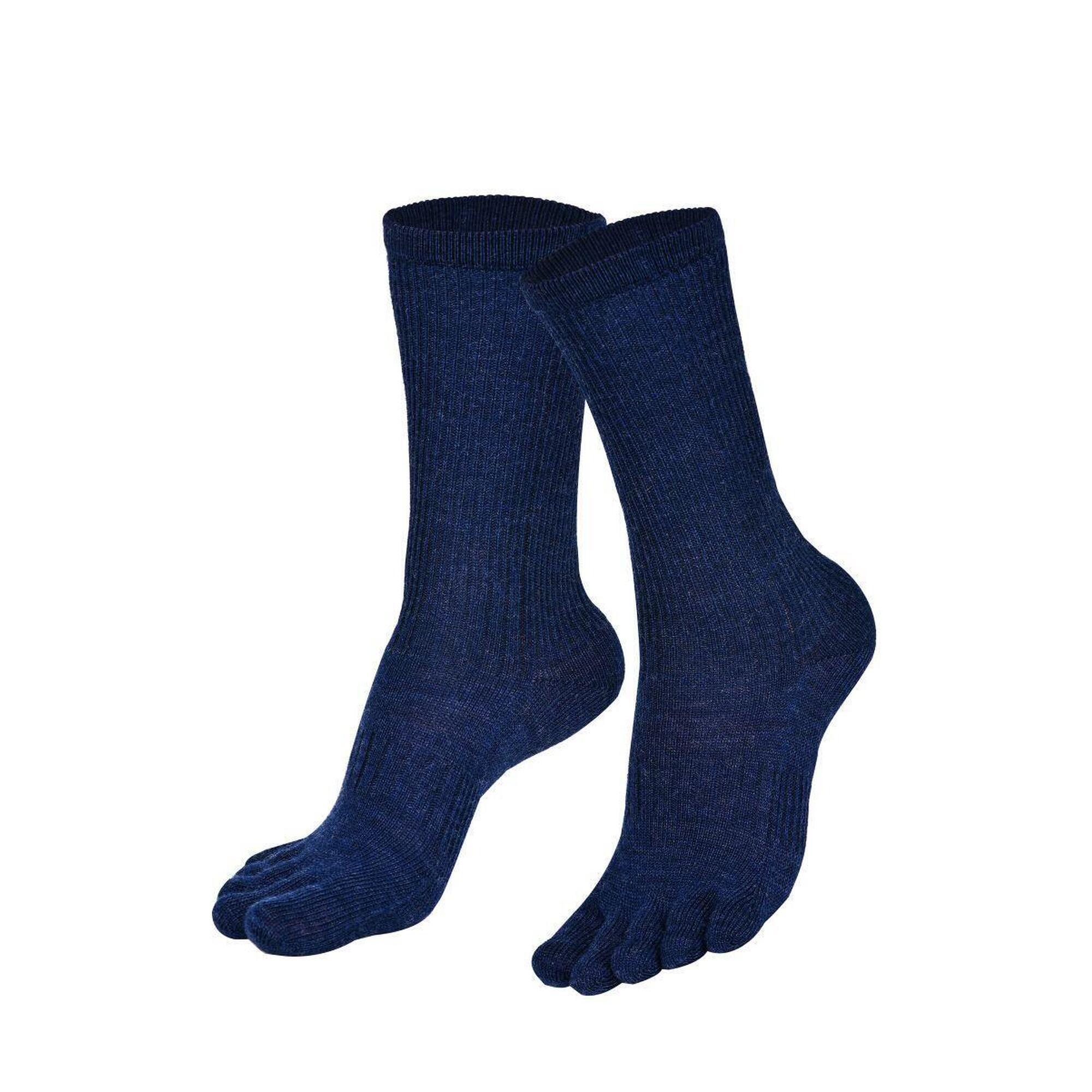 Norfolk - Chaussettes À Orteils Laine Mérinos 56% - Anti Ampoules - Randonnée - Bruges - Chaussettes - Bleu - 39/42 - Decathlon