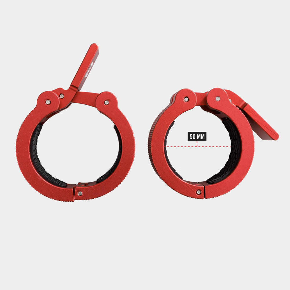 ZEUZ Chiusura e clip per bilanciere in alluminio a 2 pezzi da 50 mm – Rosso 3/4