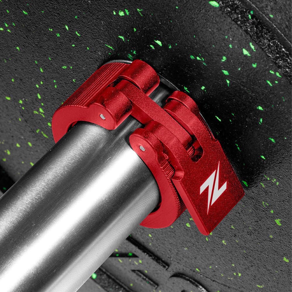 ZEUZ Chiusura e clip per bilanciere in alluminio a 2 pezzi da 50 mm – Rosso 4/4