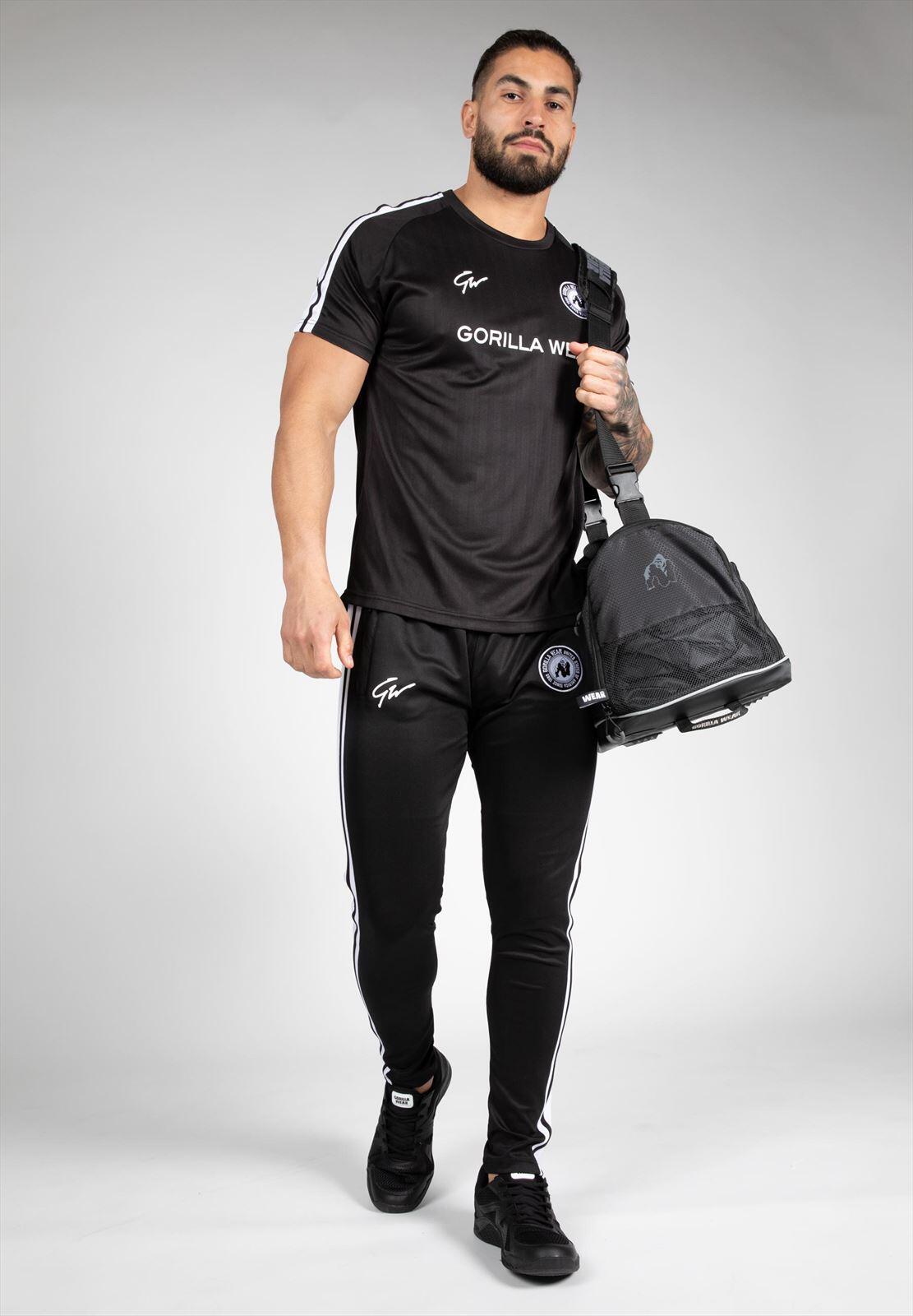 Camiseta Musculación Manga Corta Poliéster Hombre GORILLA WEAR Stratford Negro 3/7