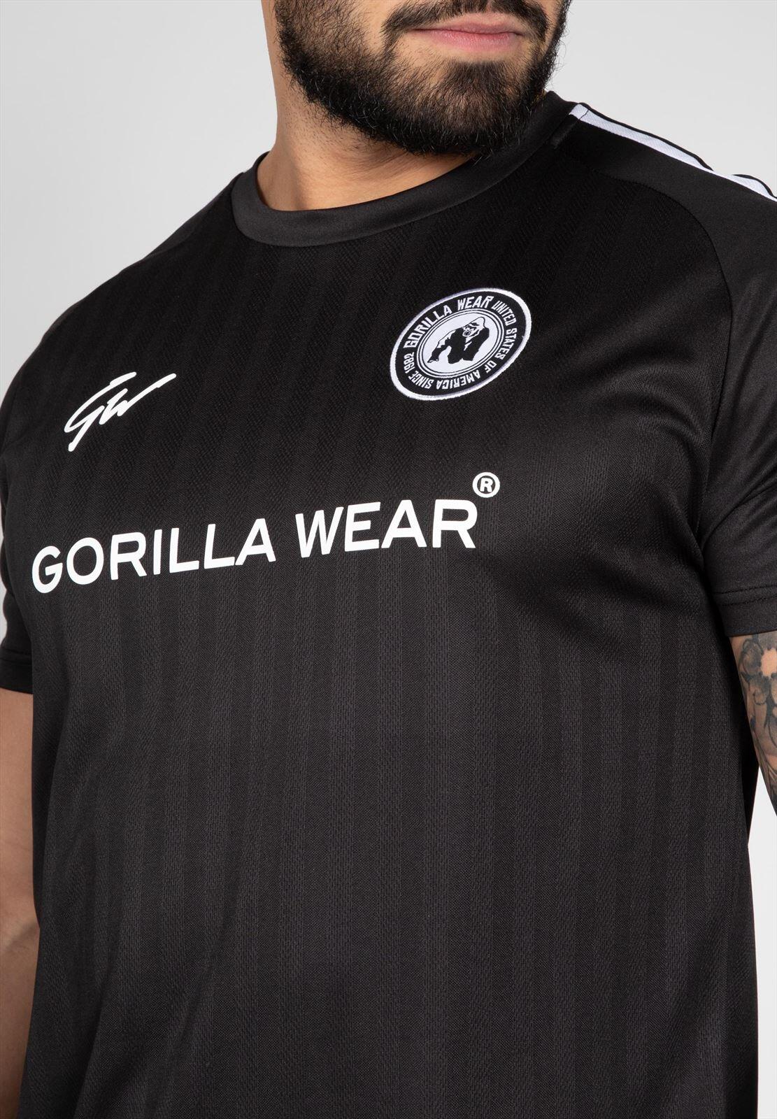 Camiseta Musculación Manga Corta Poliéster Hombre GORILLA WEAR Stratford Negro 5/7