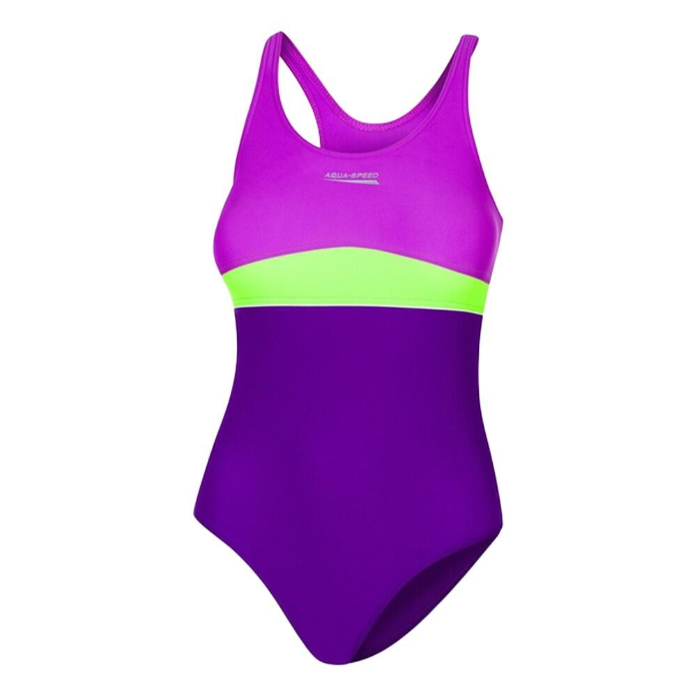 Fato de banho Emily One Piece para rapariga (Violeta / Rosa) 2/4