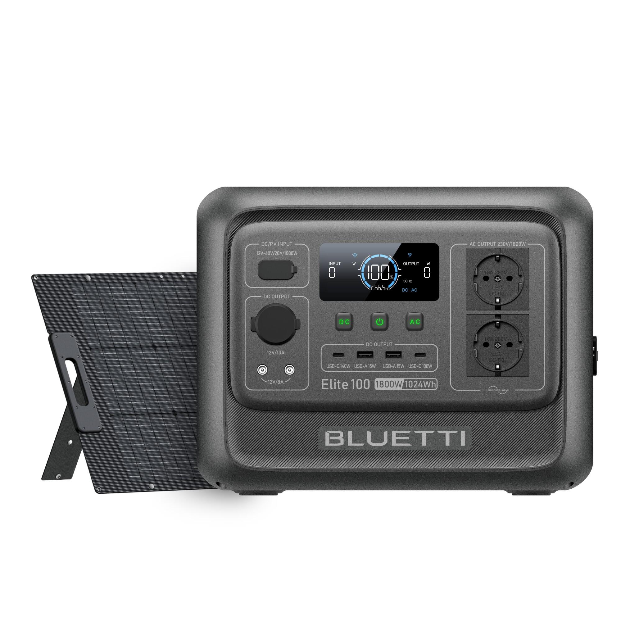 Gerador solar bluetti elite 100v2 1800w/1024wh com painel solar de 200w