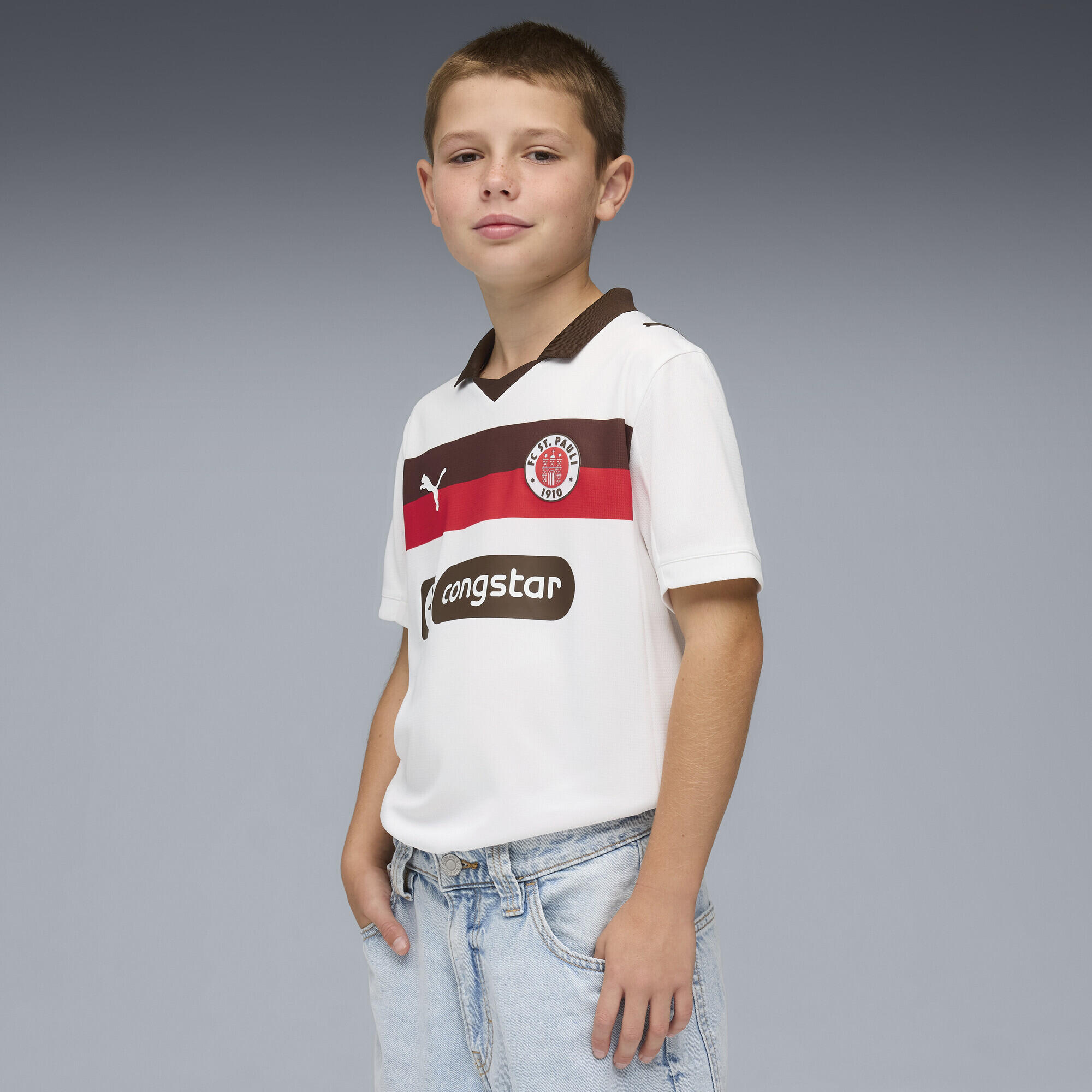 Tricou fotbal copii Drycell, mânecă scurtă 25/26 Auswärtstrikot, alb PUMA 2/7