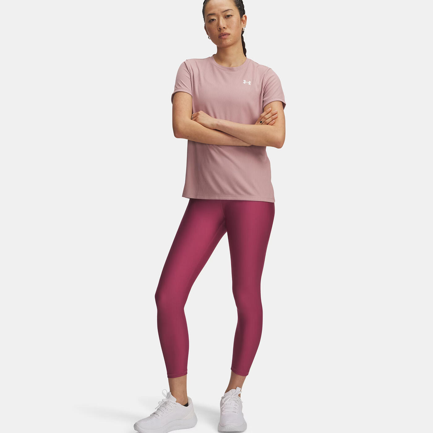 Legging longueur chevilles pour femme UA Tech Fuchsia 4/4