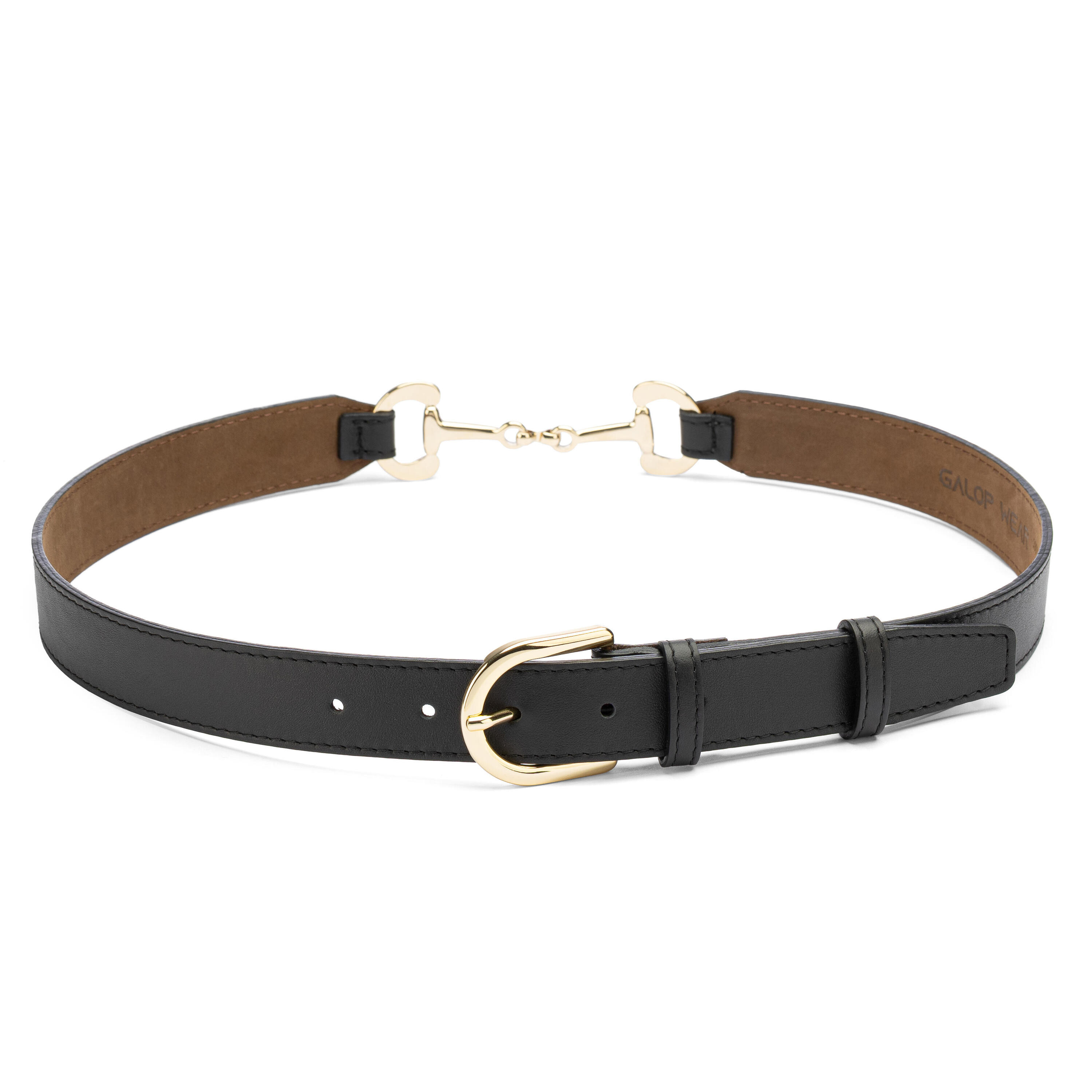 GALOP WEAR Leren rijriem Bit – Italiaans leer en goudkleurige gesp