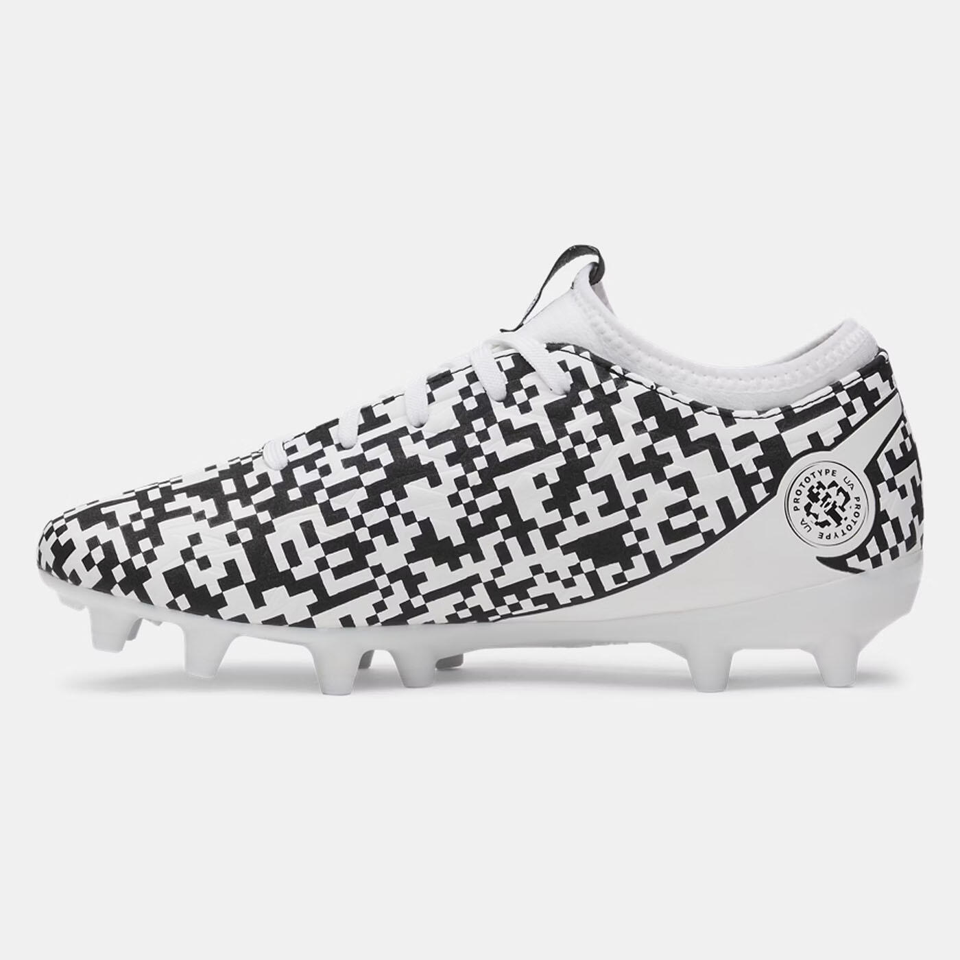 Scarpe da calcio UA Magnetico Select 5 FG Junior bianche e nere 3/5