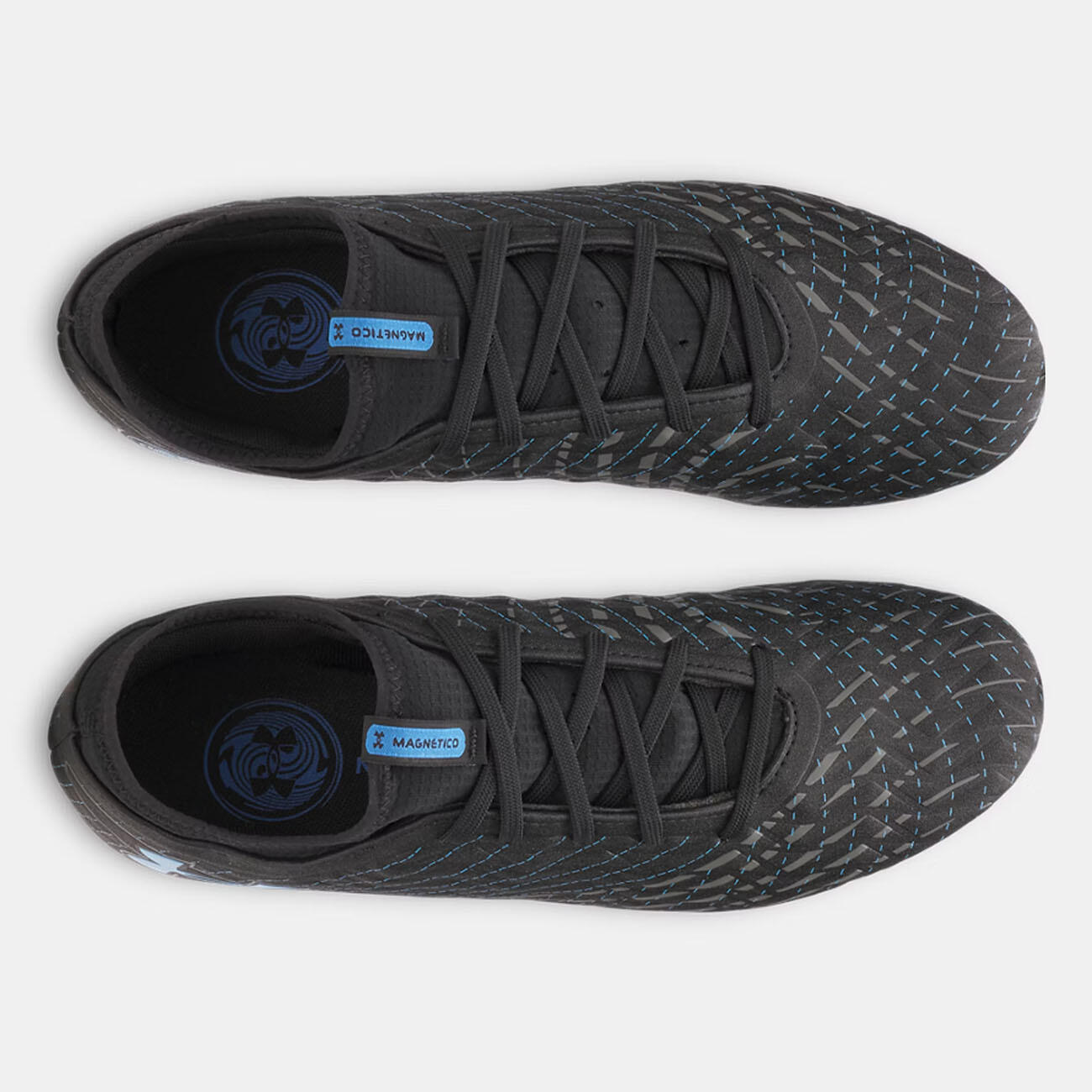 Chuteiras de futebol UA Magnetico Select 5 FG Under Armour pretas, cinza e azul 4/5