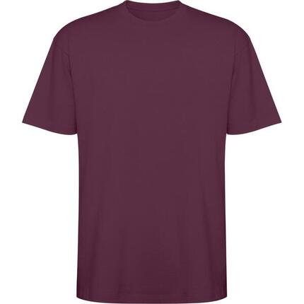 Unisex Bull Oversized Tshirt met korte mouwen voor volwassenen (Pruimenrood)