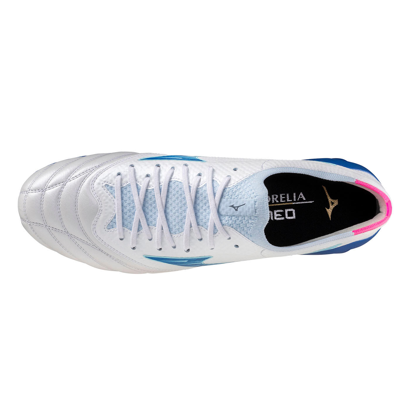 Crampons Mizuno Morelia Neo IV B Elite Blanc, bleu et rose 4/5