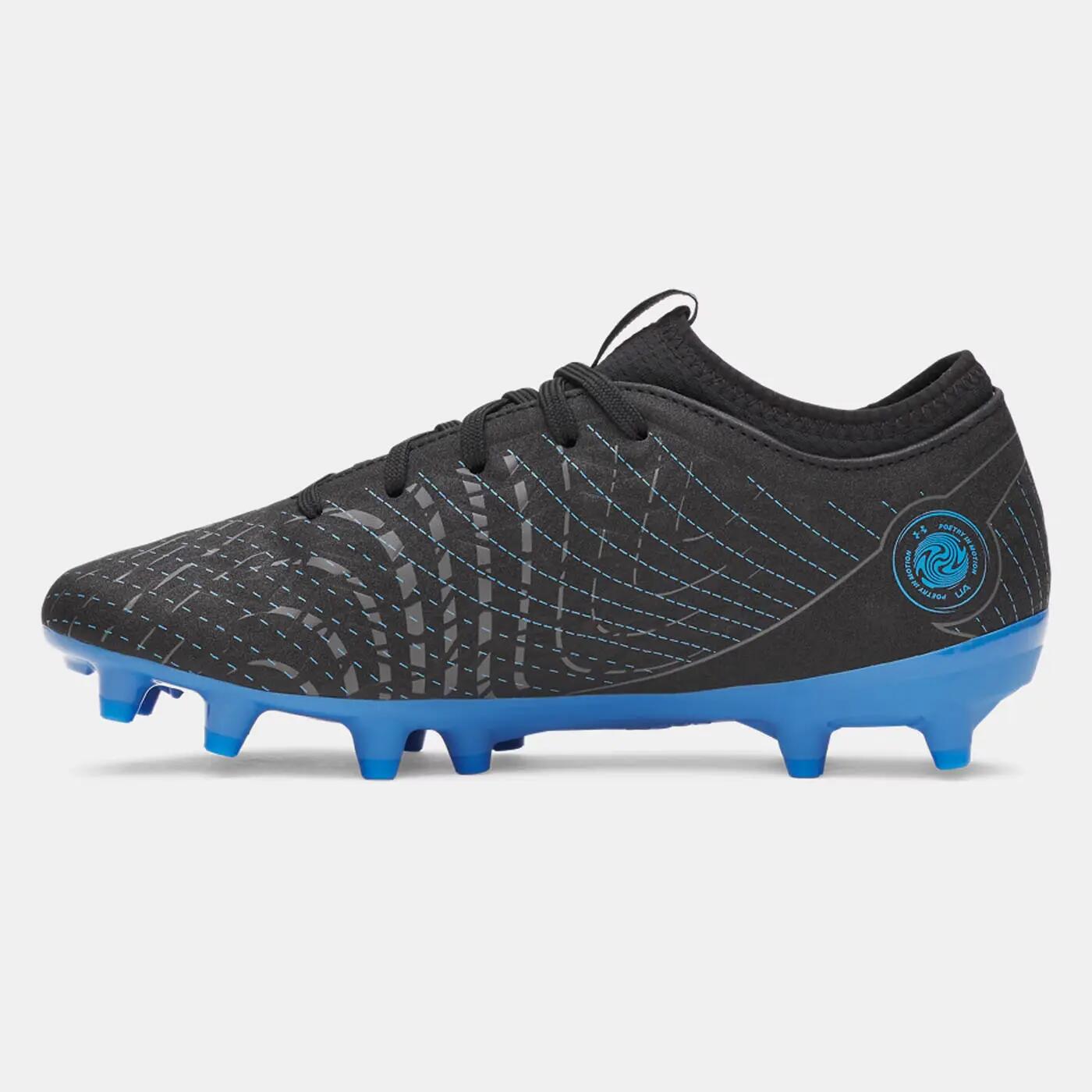 Scarpe da calcio UA Magnetico Select 5 FG Junior nere e blu 3/5