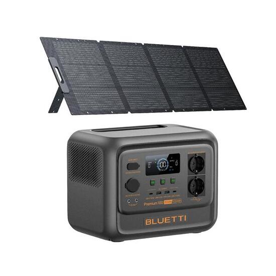 Kit tragbare Powerstation BLUETTI Premium 100 V2 + Solarpanel 200 W (0% MwSt)