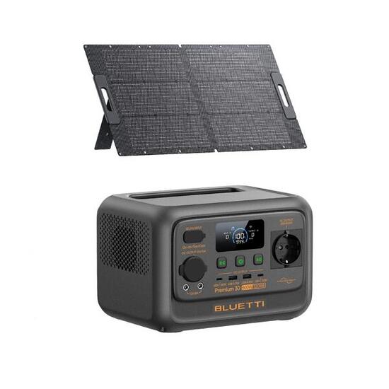 Kit tragbare Powerstation BLUETTI Premium 30 V2 + Solarpanel 100 W (0% MwSt)