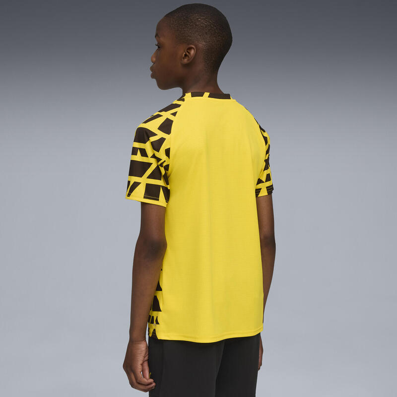 Tricou fotbal copii pre-meci mânecă scurtă Faster galben PUMA